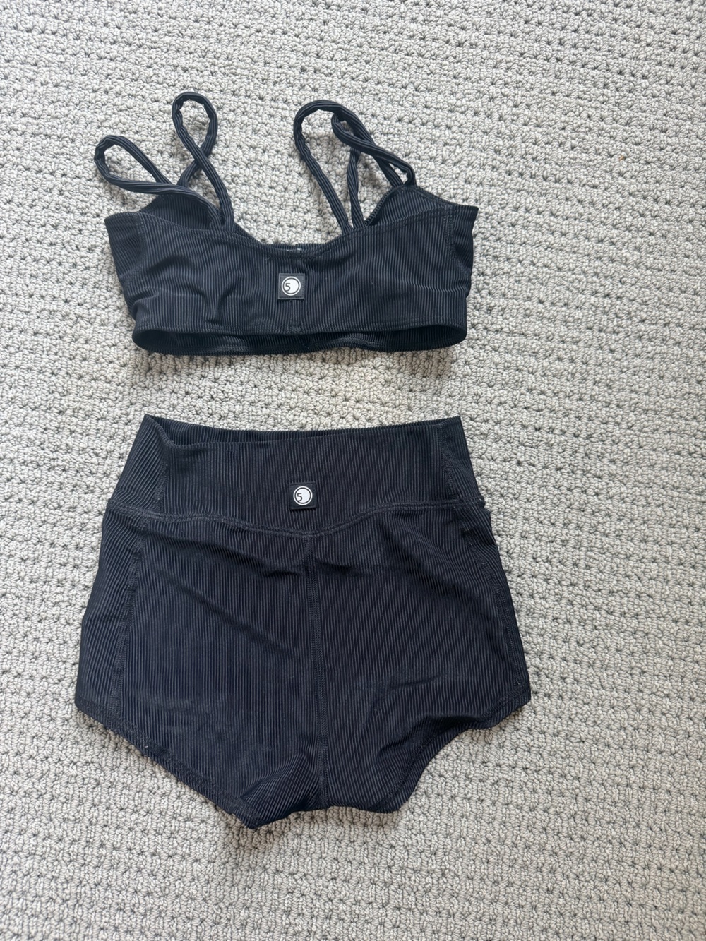 FIVE Black Ribbed dance Set